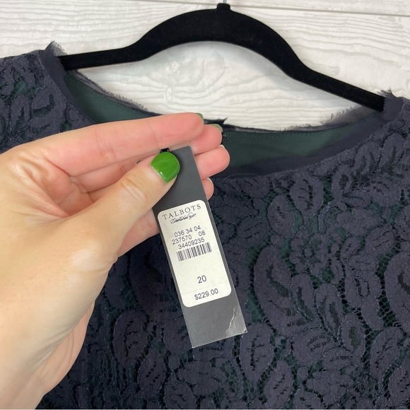 Talbots Navy Blue Lace Dress Size 20 NWT - Picture 3 of 8